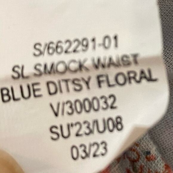 Gap Sleeveless Smocked Tie Neck Mini Dress Blue Ditsy Floral - Picture 9 of 11